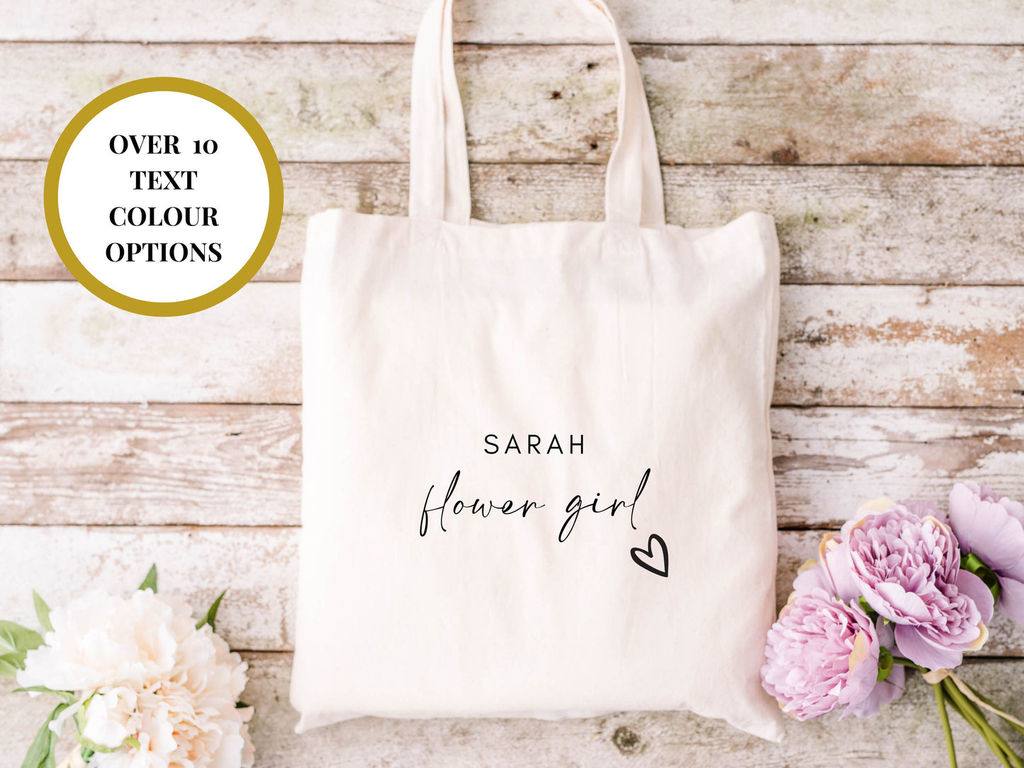 Personalised Flower Girl Tote Bag/ Bridal Party Gift/ Bridal Weekend Shopper Bag/ Bridal Shower Bag/ Hen Party Bag Gift for Her/ Flower Girl