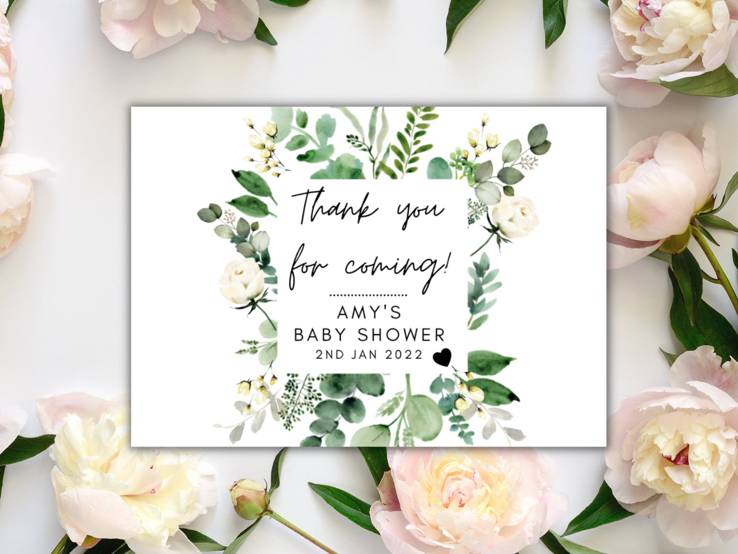 Personalised Thank You for Coming to My Baby Shower Sticker/Gender Reveal Prosecco Bottle/Floral Gender Neutral Champagne Label/Wine Sticker