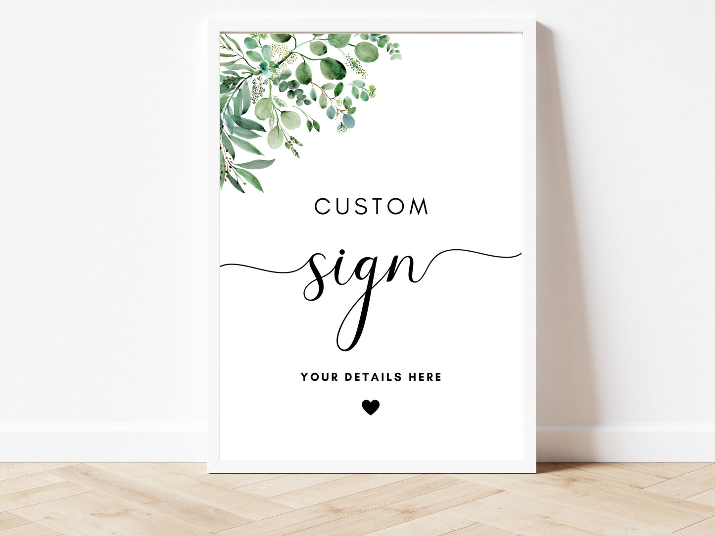 Custom Sign/ Any Wording Personalised Sign For Party/ Pink Floral Bridal Shower/ Greenery Hen Party Sign/ Eucalyptus Weekend Signage