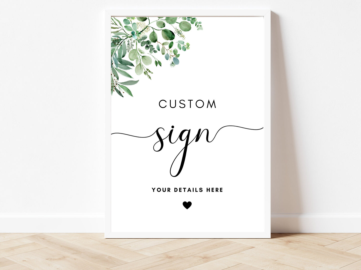 Custom Sign/ Eucalyptus Any Wording Personalised Sign For Party/ Greenery Bridal Shower/ Floral Hen Party/ Botanical Hen Weekend Signage