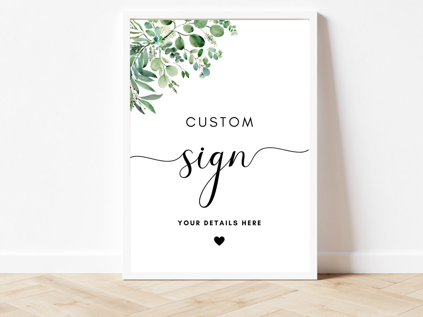 Custom Sign/ Any Wording Personalised Sign/ Eucalyptus Bridal Shower/ Botanical Hen Party/ Floral Wedding Poster/ Simple Minimalist/ AK1