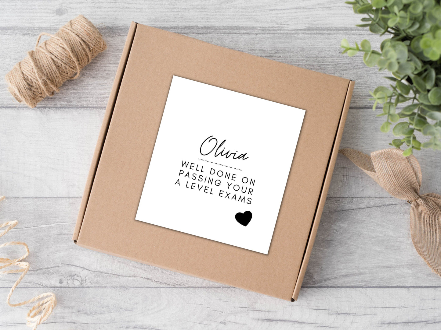 Personalised A Level Well Done on Your Results/ A Level Achievement Present/ End of Year Gift Box/ Bag Label for Her/ Him/ A Level Gift