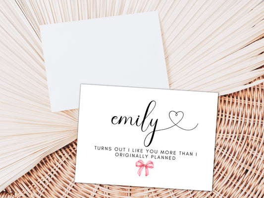 Personalised Turns Out I Like You More Than I Originally Planned Card/ Romantic Boyfriend/ Girlfriend/Husband/ Wife/ Romantic Anniversary