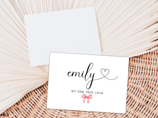 Personalised My One True Love Card/ Romantic Boyfriend/ Girlfriend/ Husband Gift for Him/Wife/ Romantic Anniversary Gift for Her/ I Love You