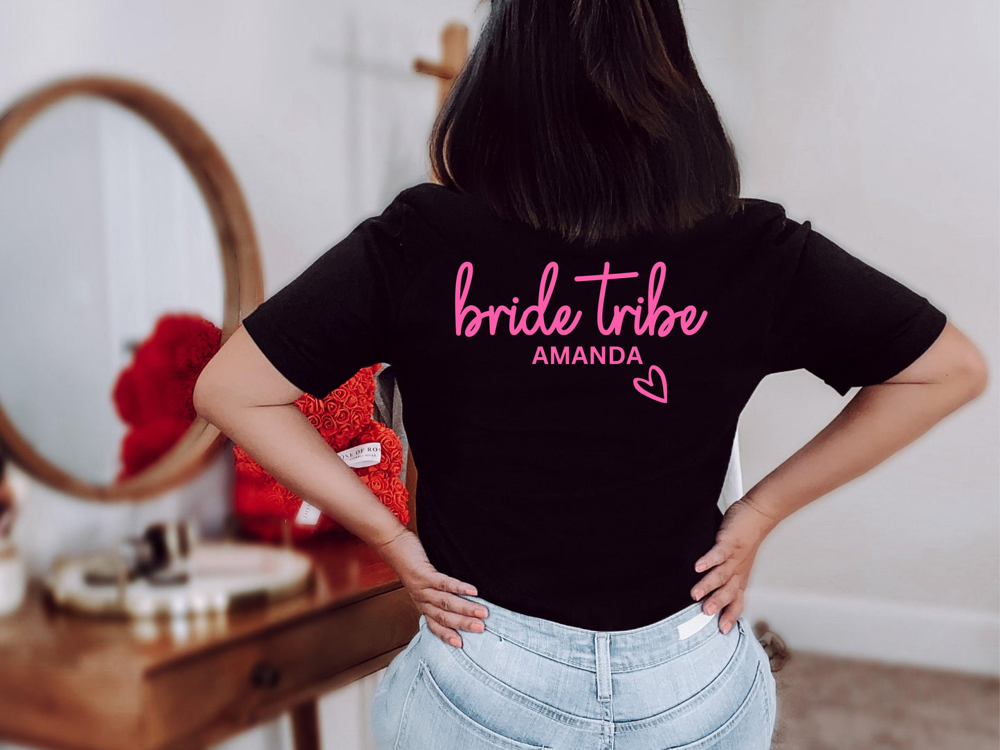 Personalised Bride Tribe Hen Weekend T-Shirt/ Bridal Shower Cotton Bride to Be/ Classy Bachelorette Short Sleeve/ Hen Party Gift T Shirt