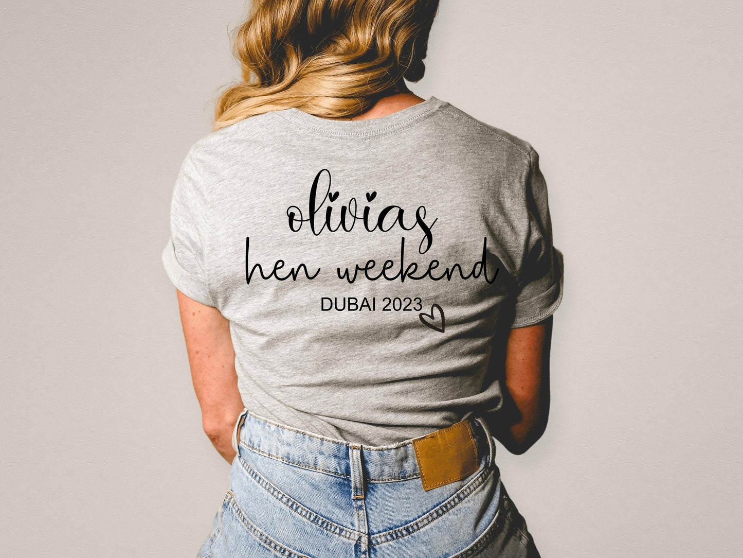 Personalised Hen Weekend T-Shirt/ Hen Party Shirt Gift/ Destination Bridal Party Present/ Short Sleeve Bachelorette/ Hen Party Gift T Shirt