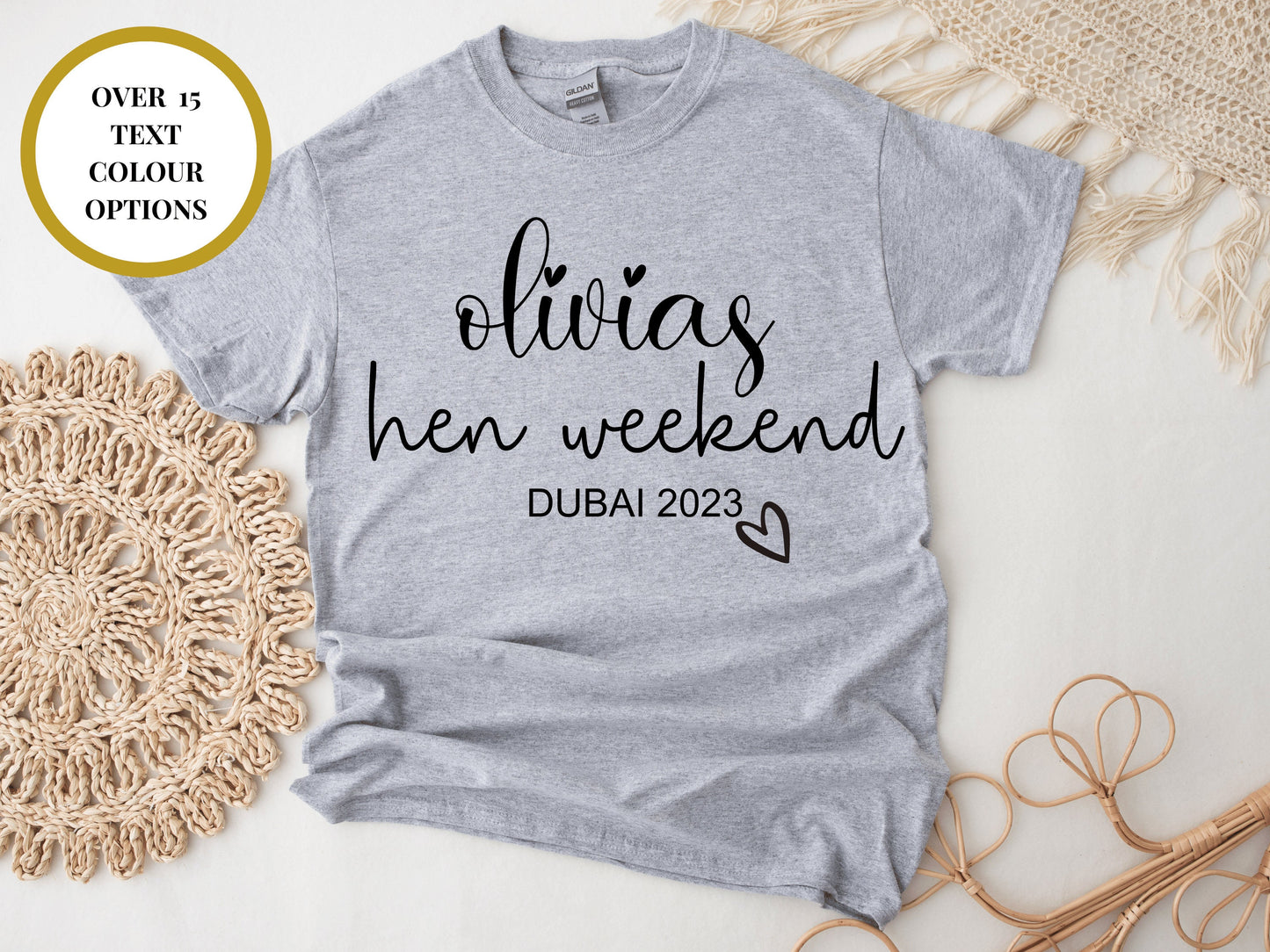 Personalised Hen Weekend T-Shirt/ Hen Party Shirt Gift/ Destination Bridal Party Present/ Short Sleeve Bachelorette/ Hen Party Gift T Shirt