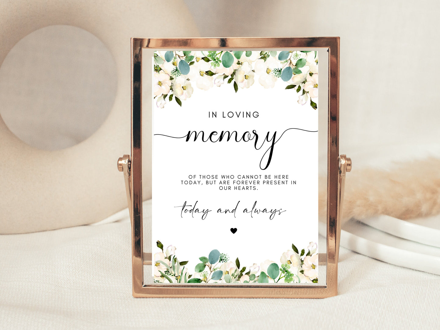 Personalised In Loving Memory Sign/ Wedding In Loving Memory of Those Who Cannot Be Here But Are Forever in Our Hearts Today and Always