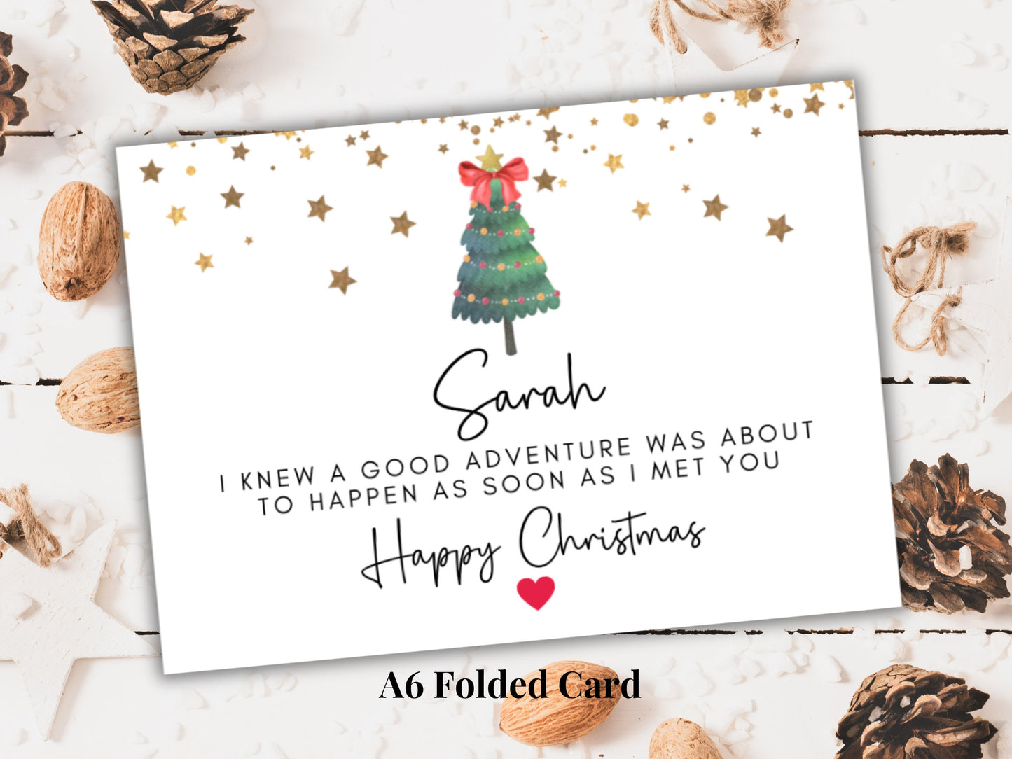 I Knew A Good Adventure Was About to Happen As Soon As I Met You Romantic Christmas Card/ Merry Christmas to Partner/ Wife/ Husband