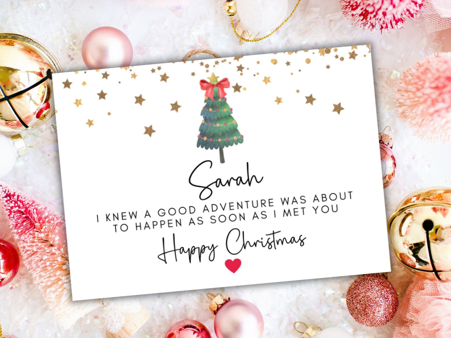 I Knew A Good Adventure Was About to Happen As Soon As I Met You Romantic Christmas Card/ Merry Christmas to Partner/ Wife/ Husband