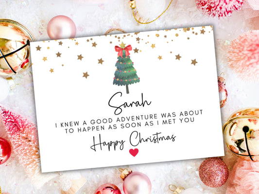 I Knew A Good Adventure Was About to Happen As Soon As I Met You Romantic Christmas Card/ Merry Christmas to Partner/ Wife/ Husband