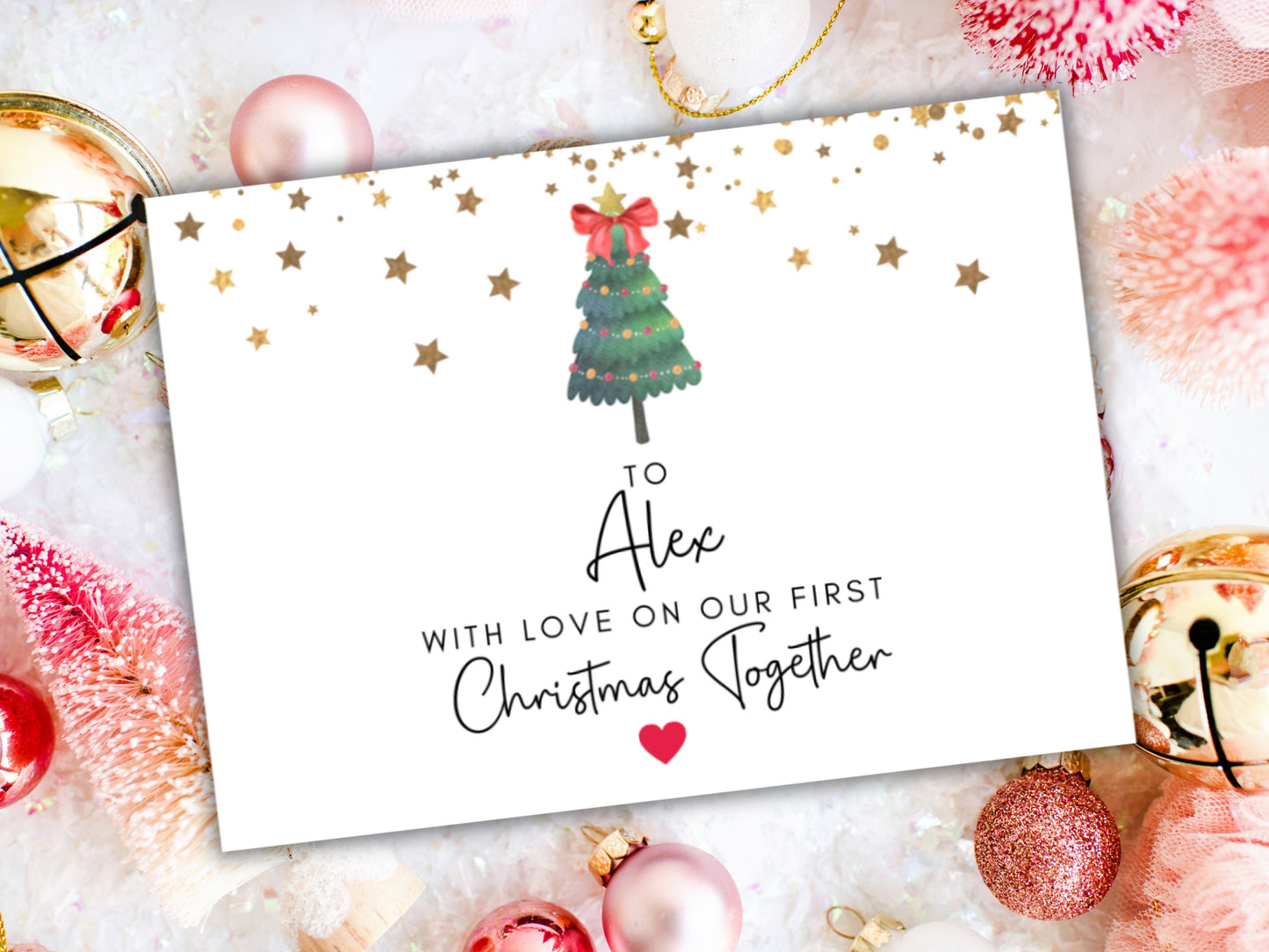 Our First Christmas Together Card/ Romantic Christmas Card/ Merry Christmas to Partner/ Wife/Husband/Girlfriend/ Boyfriend/ Season Greetings