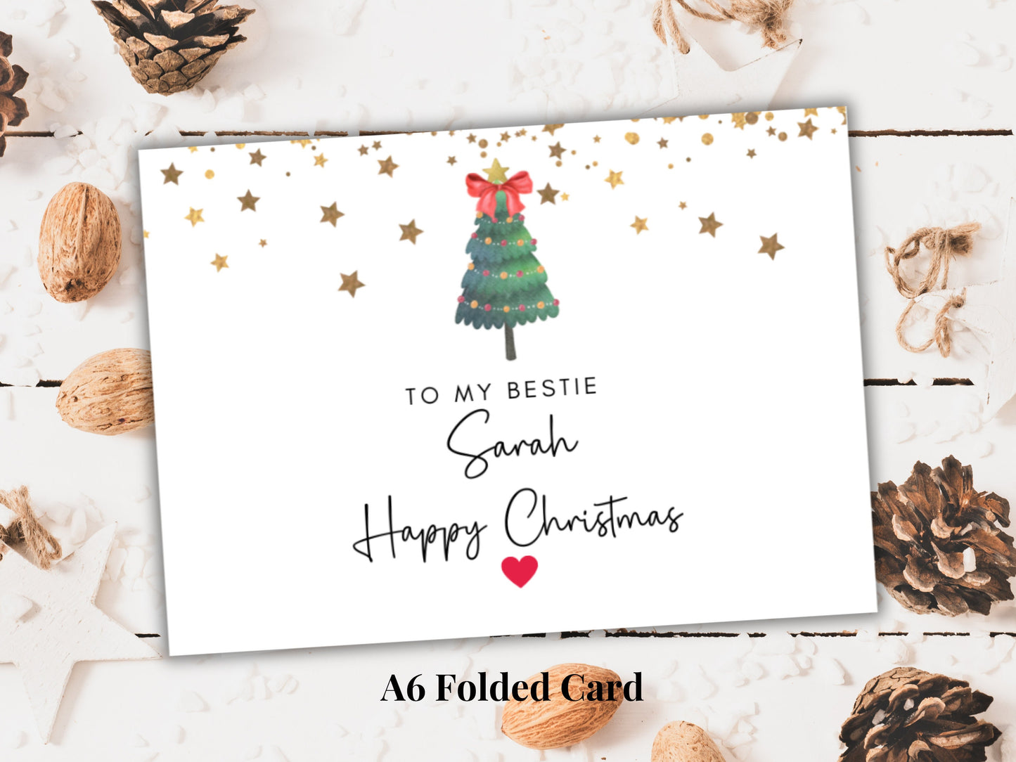 To My Bestie Card/ Romantic Merry Christmas to Partner/ Wife/ Girlfriend/ Fiance/ Season Greetings/ Happy Xmas/ Best Friend Appreciation