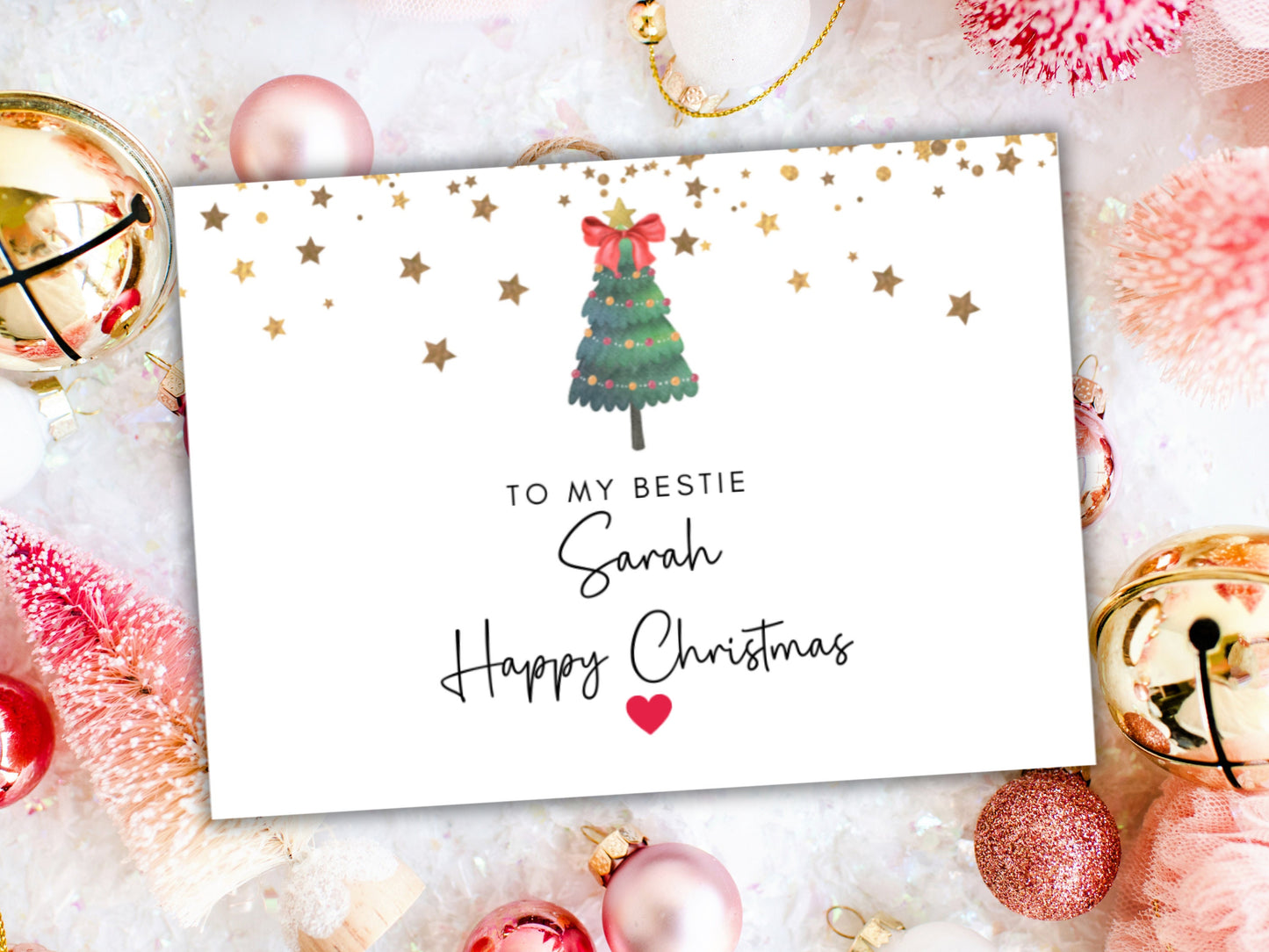 To My Bestie Card/ Romantic Merry Christmas to Partner/ Wife/ Girlfriend/ Fiance/ Season Greetings/ Happy Xmas/ Best Friend Appreciation