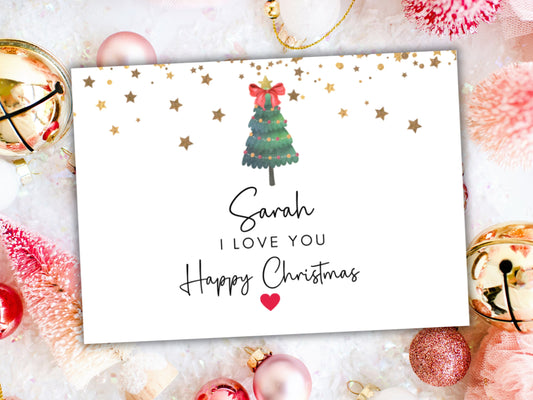 I Love You Card/ Romantic Merry Christmas to Partner/Wife/ Girlfriend/ Fiance/ Hubby/ Husband Season Xmas Greetings