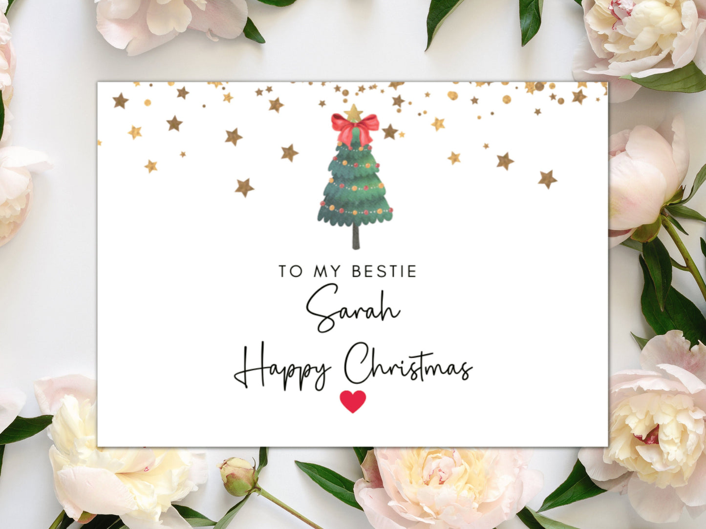 Personalised To My Bestie Sticker/ Winter Christmas/ Xmas Tree Mini Wine Bottle/ Stocking Filler/ Gift for Bestie/ Best Friend Present