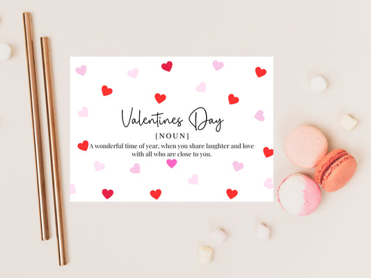 Valentines Day Definition Card/ Romantic Happy Valentines Boyfriend/ Girlfriend/ Husband/ Wife/ Cute Funny Love Heart Anniversary Card