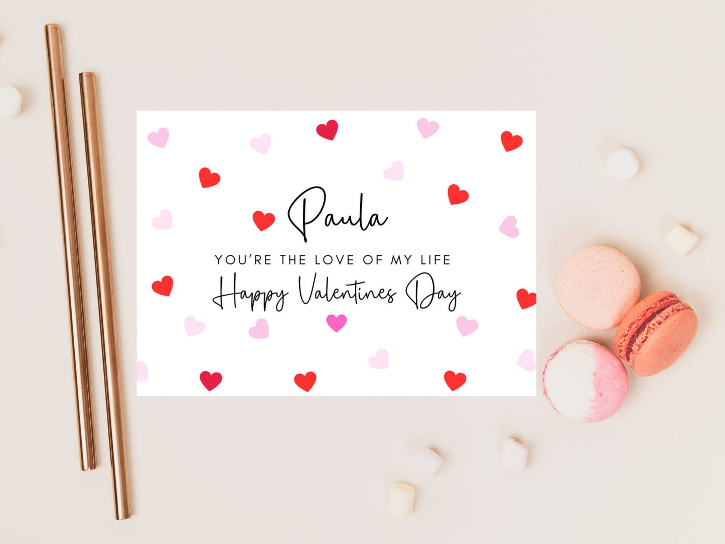 Personalised Youre the Love of My Life Happy Valentines Day Card/ Romantic Boyfriend/ Girlfriend/ Husband/ Wife/ Cute Funny Anniversary Card