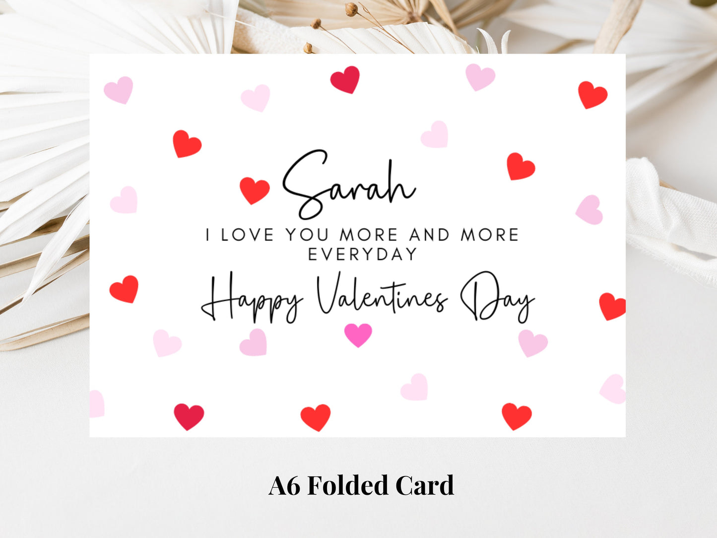 Personalised I Love You More and More Everyday Happy Valentines Day Card/ Romantic Boyfriend/ Girlfriend/Husband/Wife/ Cute Anniversary Card