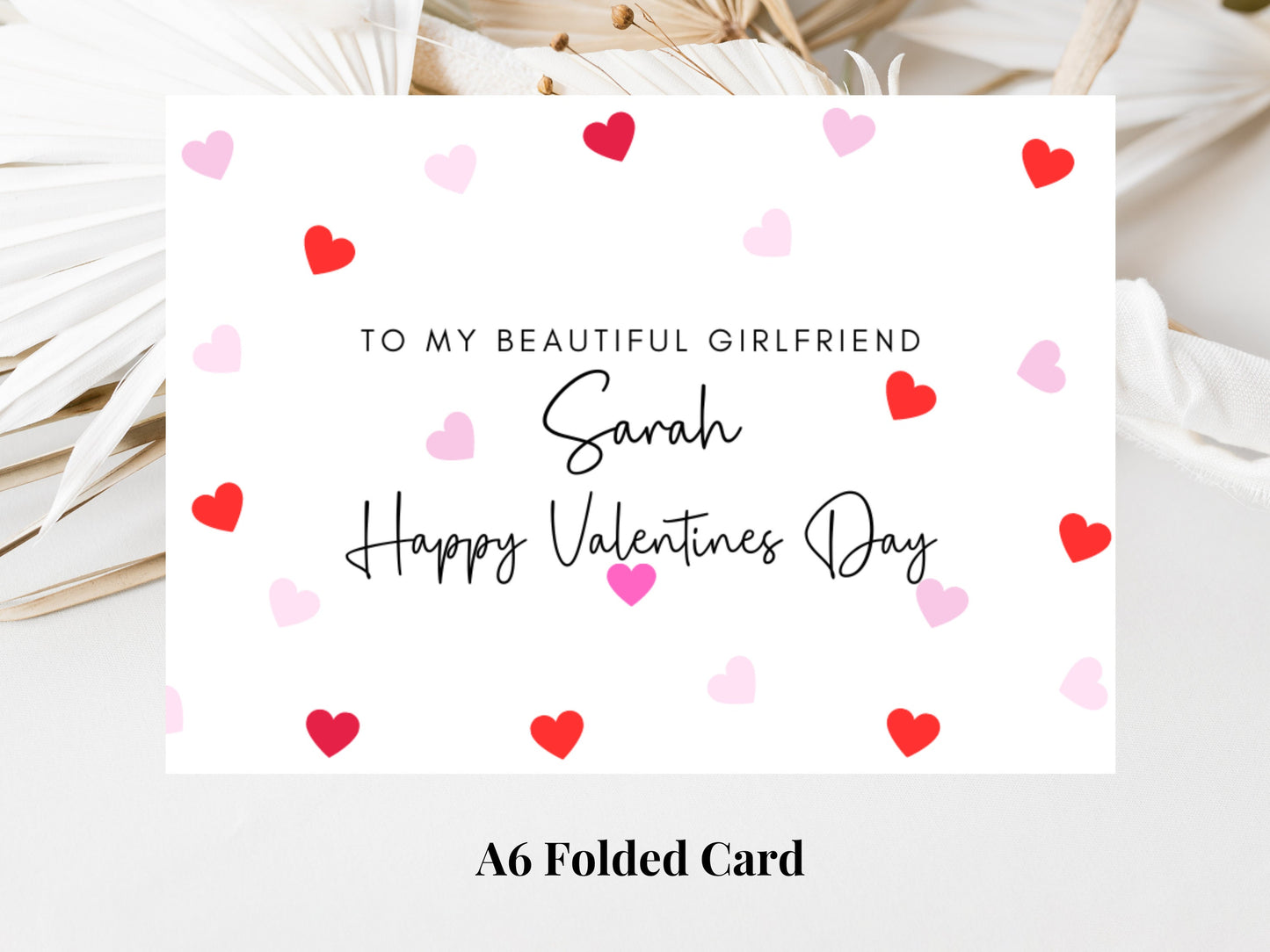 Personalised To My Beautiful Girlfriend Happy Valentines Day Card/ Romantic Boyfriend/ Girlfriend/ Cute Couples Anniversary Card