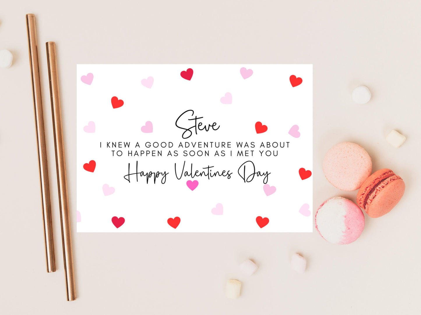 Personalised I Knew A Good Adventure Was About to Happen As Soon As I Met You Happy Valentines Day/ Romantic Funny Couples Anniversary Card