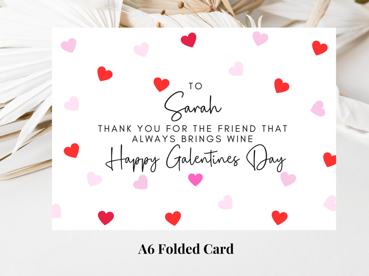 Personalised Thank You for Being the Friend That Always Brings the Wine Galentines Day Card/ Happy Galentines Day/Friend Appreciation Thanks