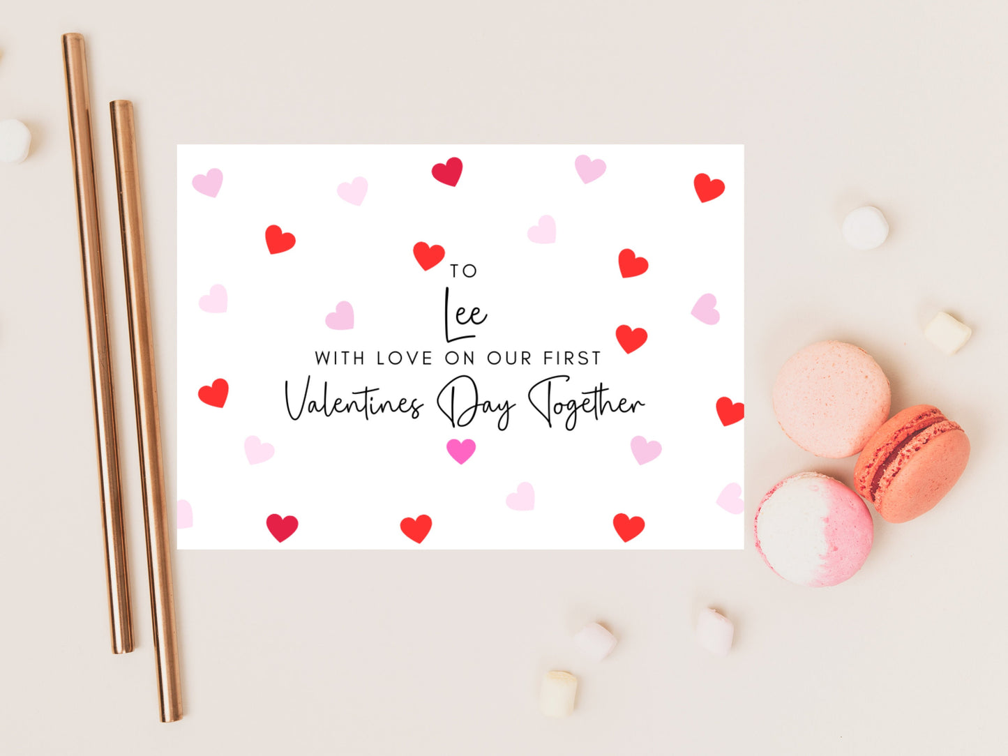 Personalised On Our First Valentines Day Together Card/ Romantic With Love Happy Valentines/ Girlfriend Boyfriend Card/ Cute Couples Card