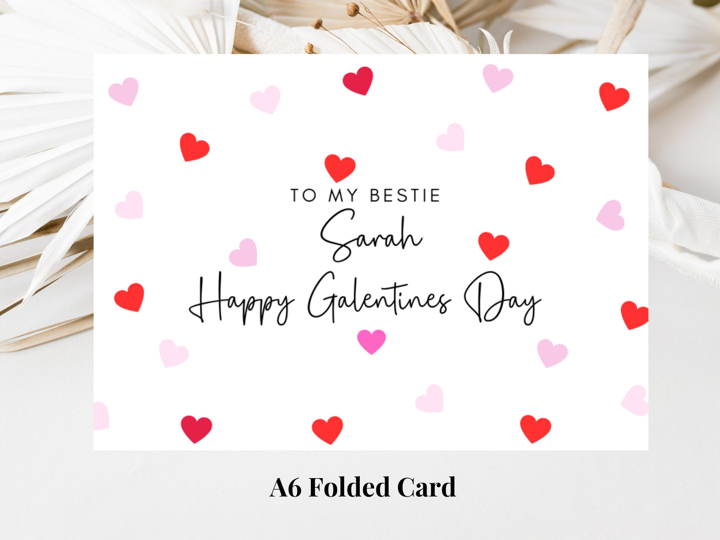 Personalised To My Bestie Galentines Day Card/ Best Friend Greetings/ Happy Galentines Day/ Gal Pal Friend Appreciation Thank You