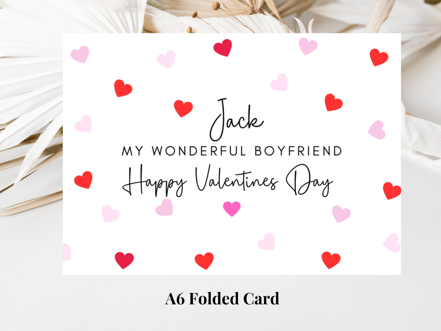 Personalised To My Wonderful Boyfriend Happy Valentines Day Card/Romantic Husband/ Wife/ Girlfriend/ Boyfriend/Cute Couples Anniversary Card