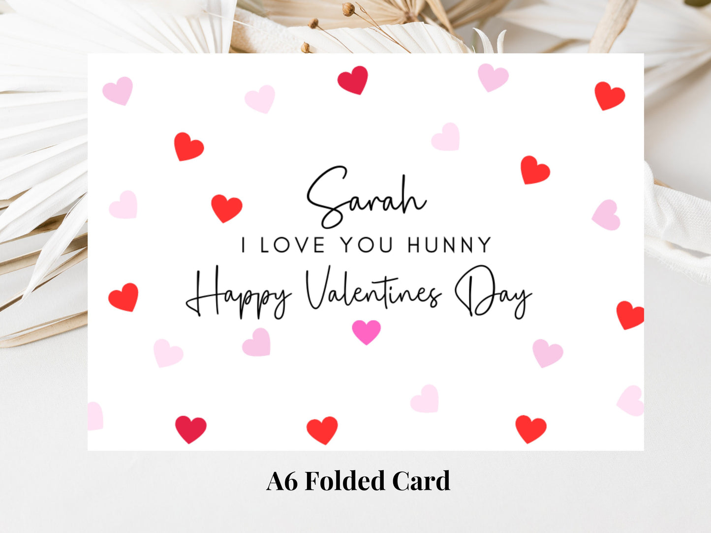 Personalised I Love You Hunny Happy Valentines Day Card/Romantic Husband/ Wife/ Girlfriend/ Boyfriend/Cute Couples Anniversary Card