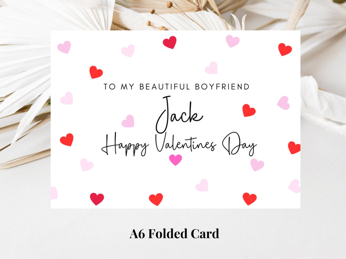 Personalised To My Beautiful Boyfriend Happy Valentines Day Card/ Romantic Boyfriend/ Girlfriend/ Cute Couples Anniversary Card