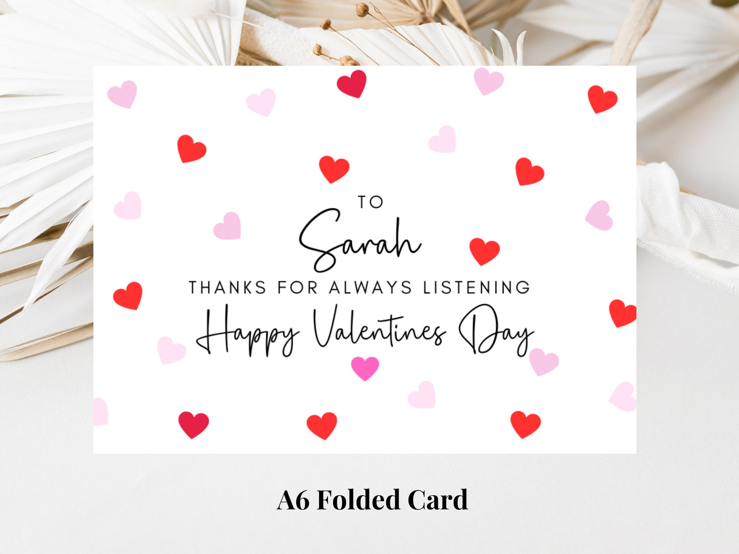 Personalised Thanks for Always Listening Galentines Day Card/ Best Friend Happy Galentines Day/ Cute Gal Pal Friend Appreciation Thank You