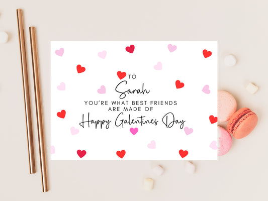 Personalised Youre What Best Friends Are Made of Happy Galentines Day Card/ Best Friend Galentines Day/Gal Pal Friend Appreciation Thank You