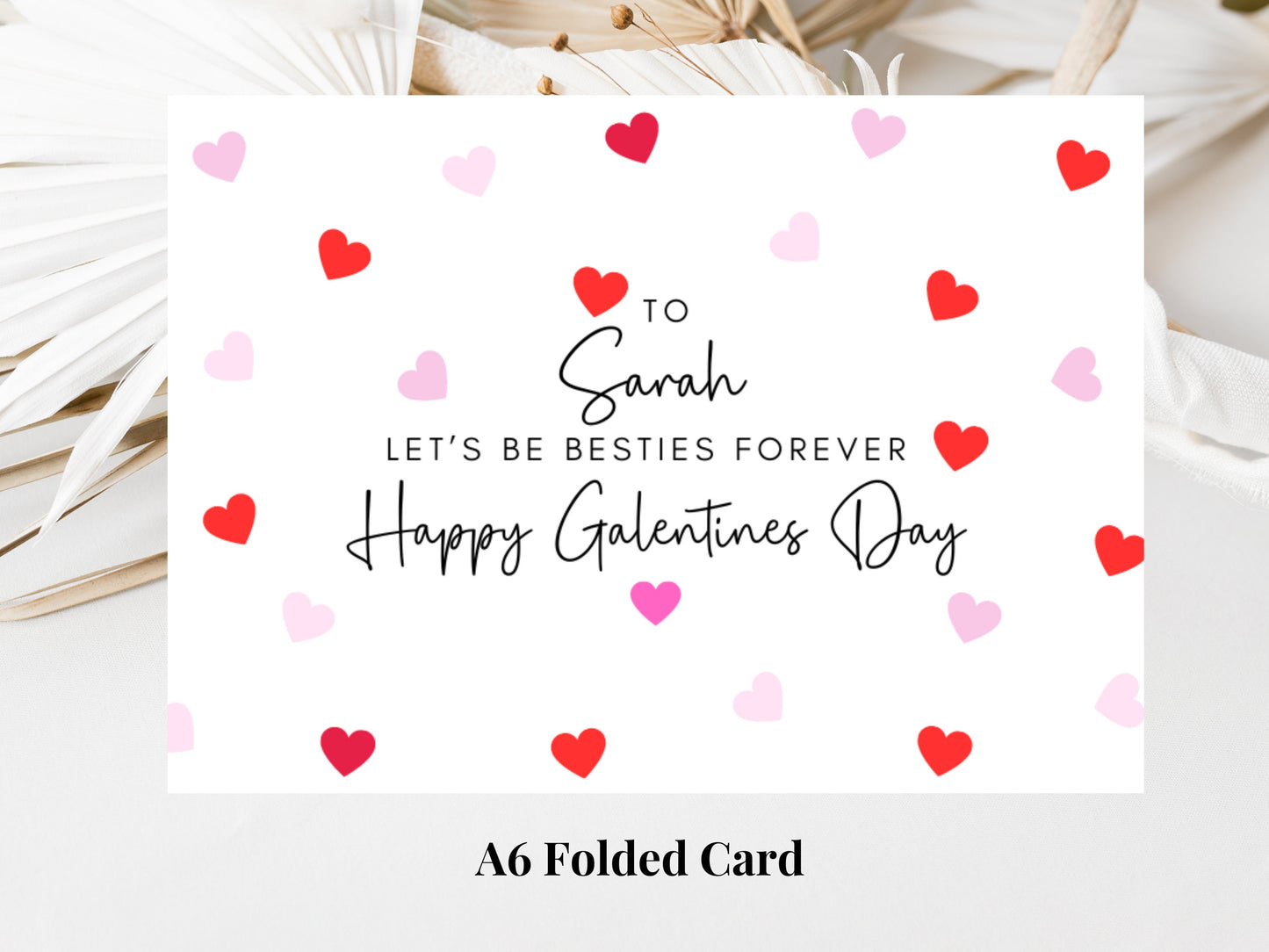 Personalised Lets Be Besties Forever Galentines Day Card/ Best Friend Greetings/ Happy Galentines Day/ Gal Pal Friend Appreciation Thank You