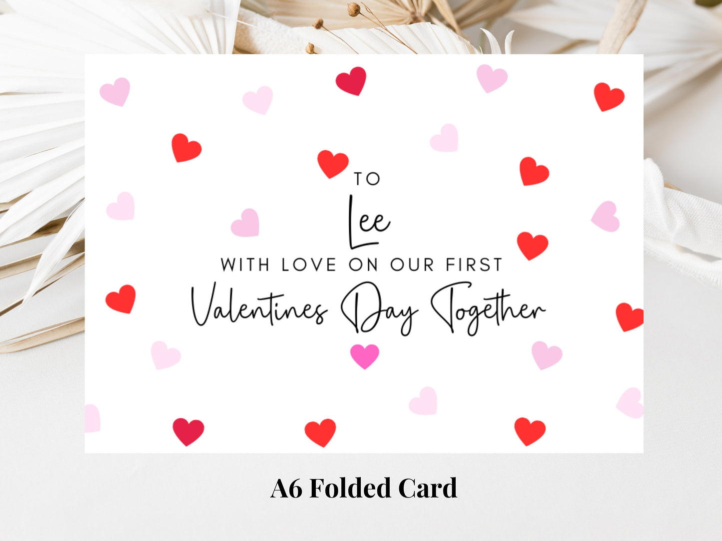 Personalised On Our First Valentines Day Together Card/ Romantic With Love Happy Valentines/ Girlfriend Boyfriend Card/ Cute Couples Card