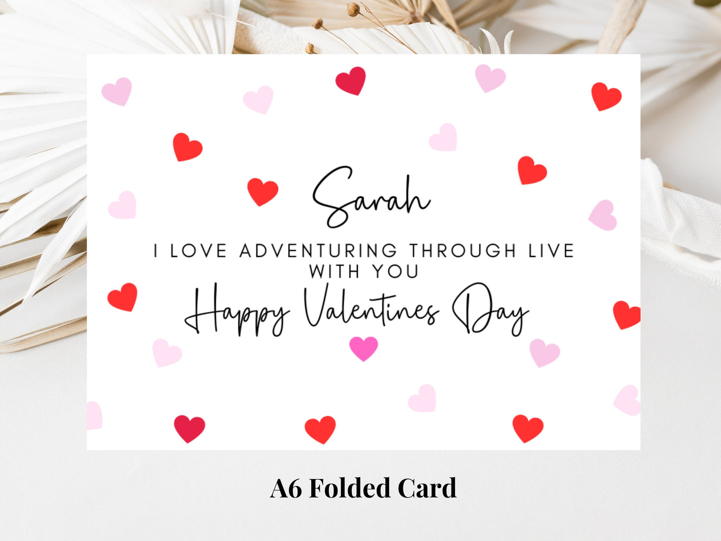 Personalised I Love Adventuring Through Life With You Happy Valentines Day Card/Husband/ Wife/Girlfriend/Boyfriend/Couples Anniversary Card