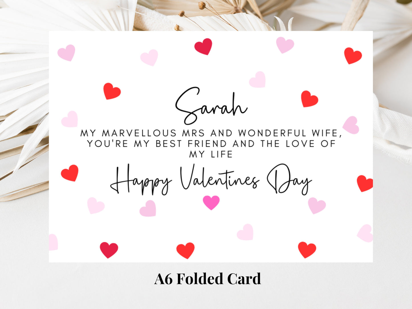 Personalised My Marvellous and Wonderful Wife Youre My Best Friend and the Love of My Life Happy Valentines Day Card/ Anniversary Card