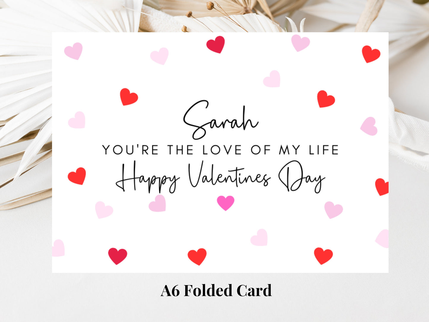 Personalised Youre the Love of My Life Happy Valentines Day Card/Romantic Husband/ Wife/Girlfriend/ Boyfriend/Cute Couples Anniversary Card