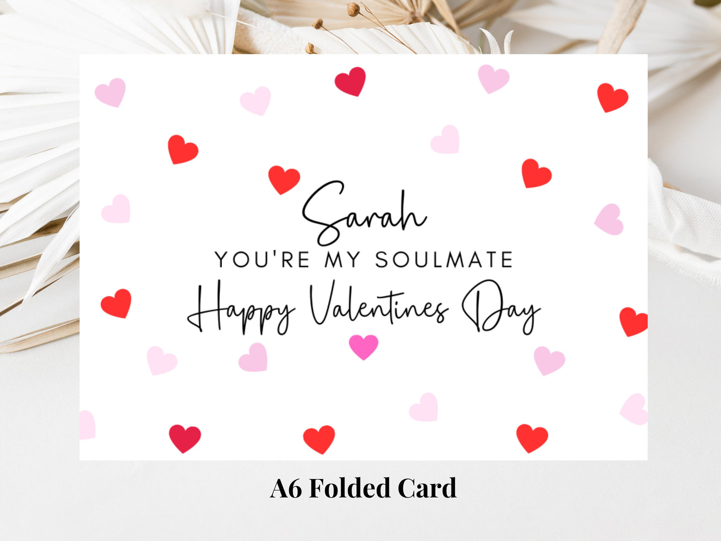 Personalised Youre My Soulmate Happy Valentines Day Card/Romantic Husband/ Wife/ Girlfriend/ Boyfriend/Cute Couples Anniversary Card