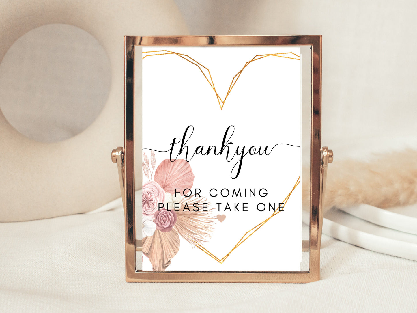 Personalised Thank You Printable Sign/ Pampas Grass Wedding Reception Guest Favour/ Please Take One Stag Do Party/ Lads Night Out Poster