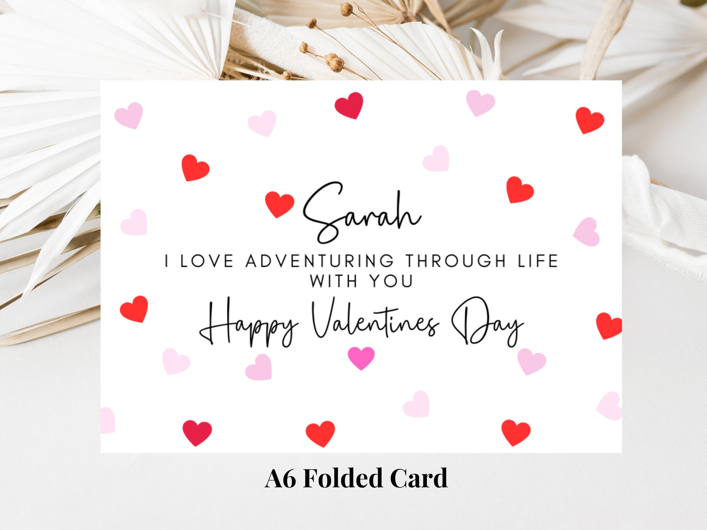 Personalised I Love Adventuring Through Life With You Happy Valentines Day Card/ Husband/ Wife/ Girlfriend/ Boyfriend/ Cute Anniversary Card