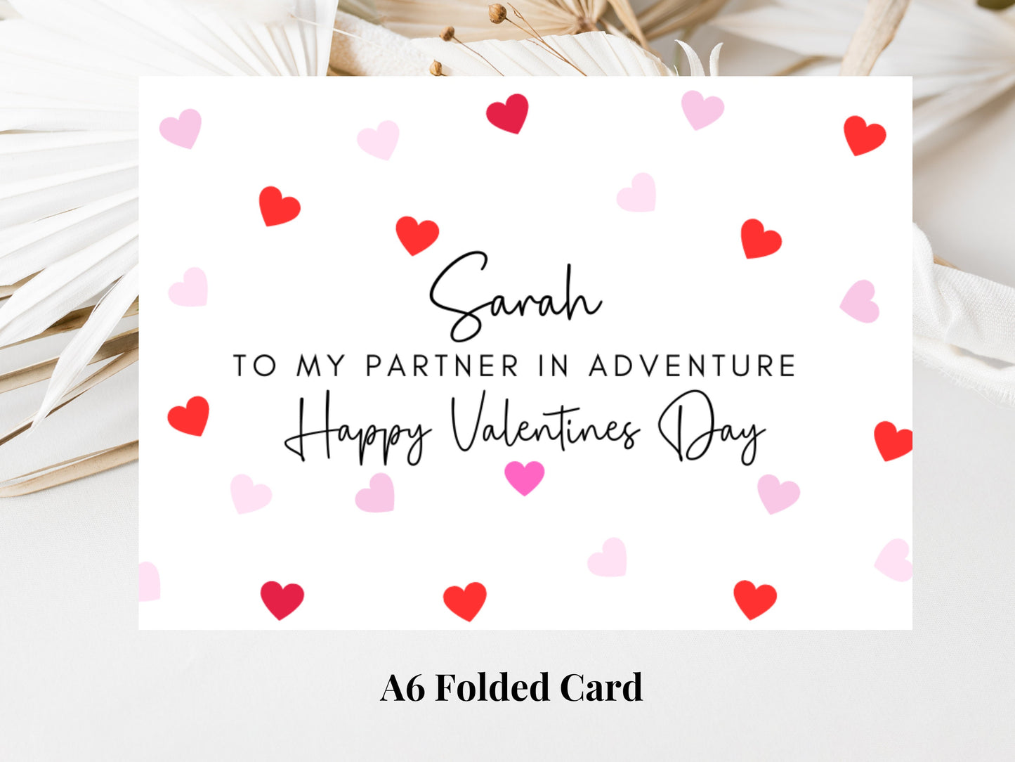 Personalised To My Partner In Adventure Happy Valentines Day Card/ Husband/ Wife/ Girlfriend/ Boyfriend/ Cute Couples Anniversary Card