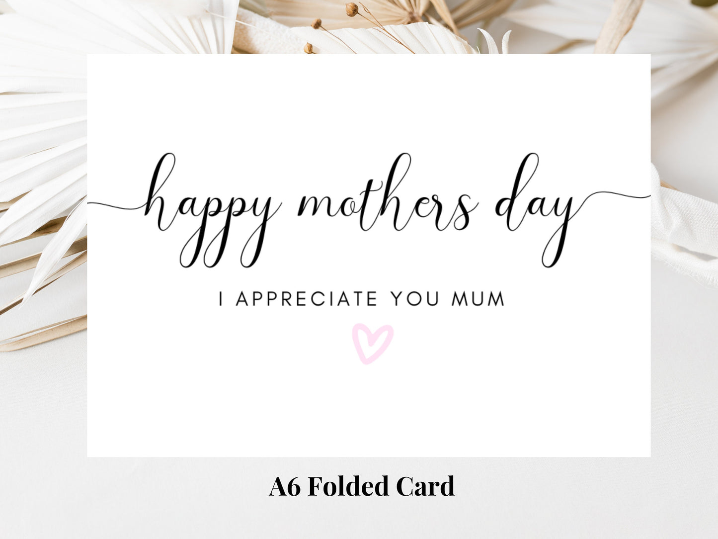 I Appreciate You Mum Card/ Personalised Happy Mothers Day Card/ I Love You Mum/ To a Special Mum/ Present/ Mothers Day Gift for Mum