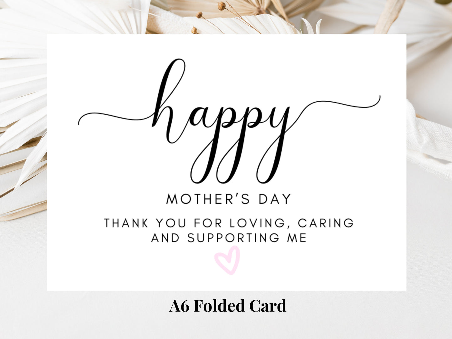 Thank You for Loving Caring and Supporting Me Happy Mothers Day Card/ Personalised I Love You Mum/To a Special Mum/ Mothers Day Gift for Mum