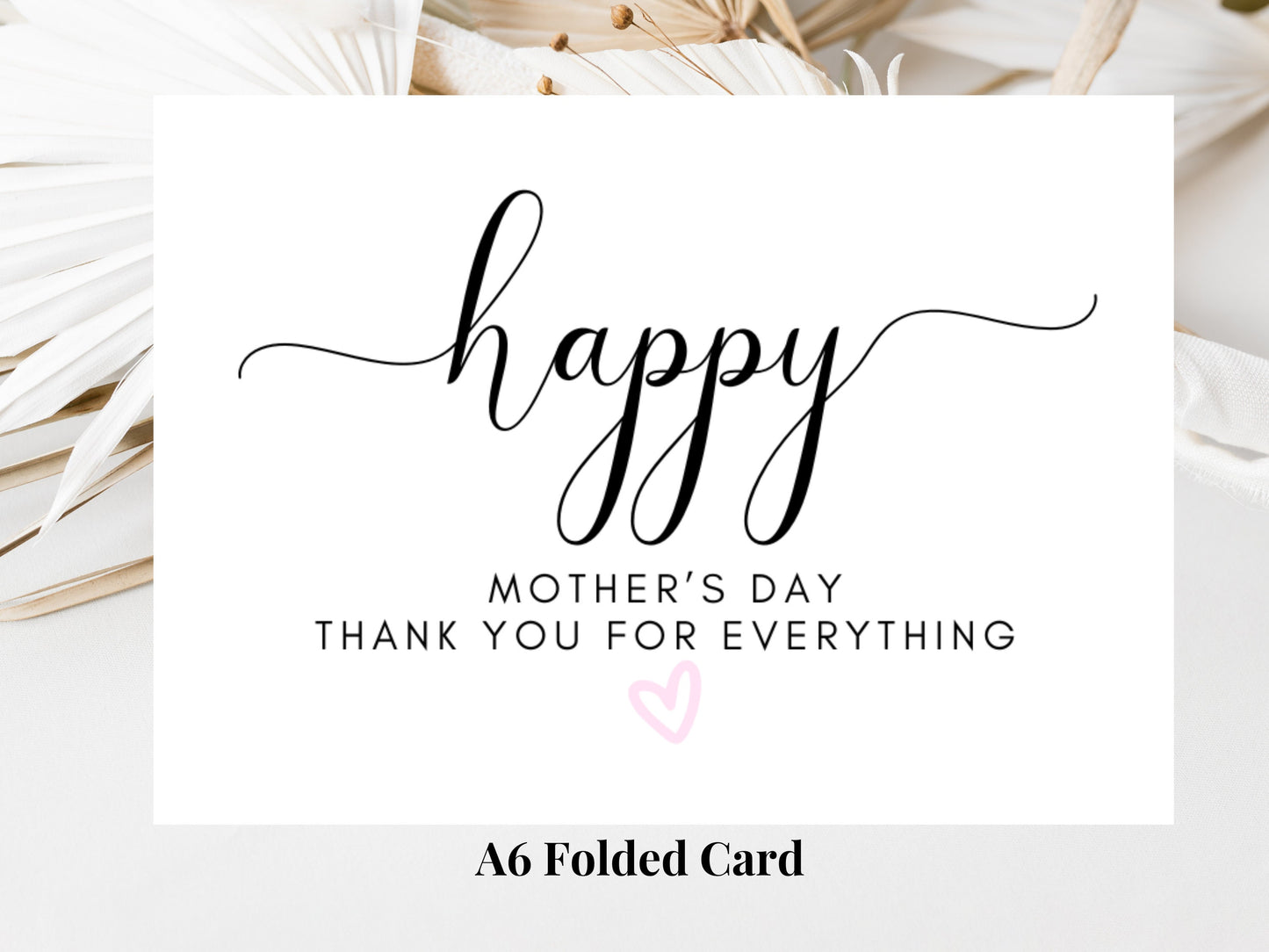 Thank You for Everything Happy Mothers Day Card/ Personalised Mothers Day Greeting/ I Love You Mum/ To a Special Mum/ Mothers Day Gift