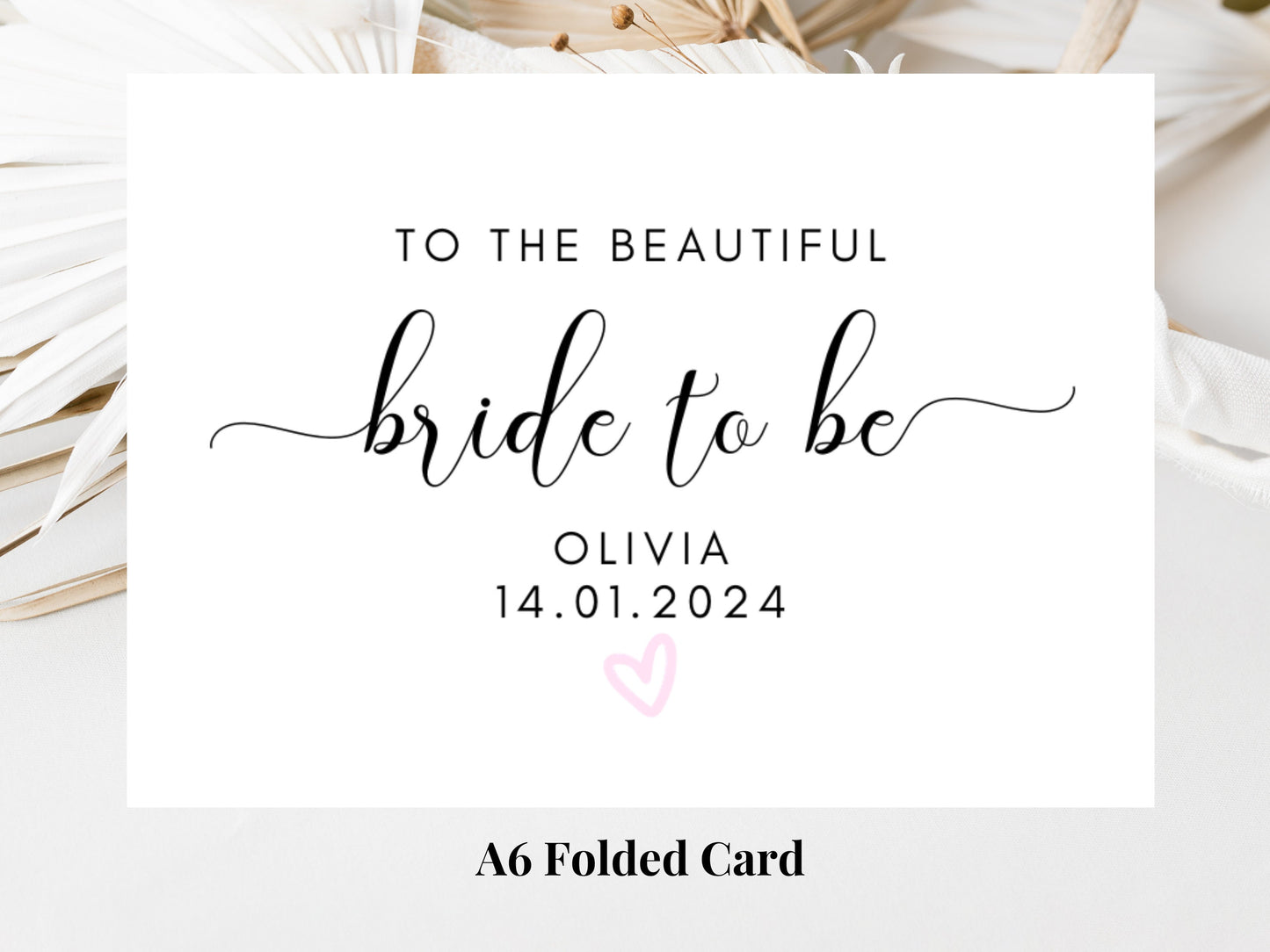 To the Beautiful Bride to Be Hen Party Card/ Personalised Bride to Be Bridal Shower/ Bachelorette Boho Pink Heart Hen Party Weekend Card