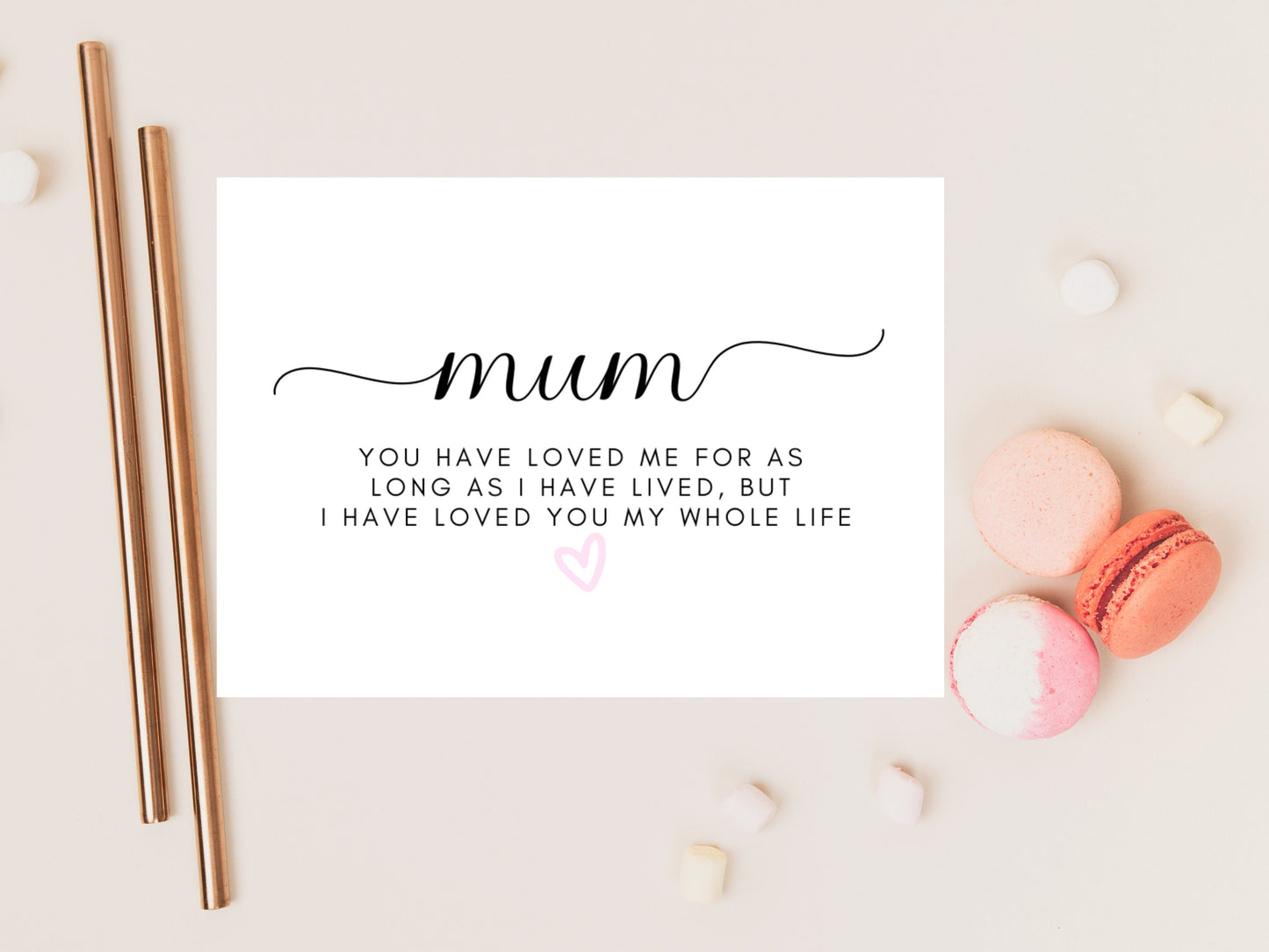 Mum You Have Loved Me For As Long As I Have Lived But I Have Loved You My Whole Life Card/ Personalised Happy Mothers Day Gift for Mum