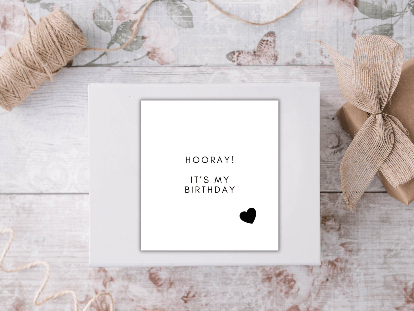 Hooray Its My Birthday Candle Label/ Novelty Monochrome Happy Birthday Gift Box Label/ Birthday Party Gift for Her/ Him Bag Sticker Decor