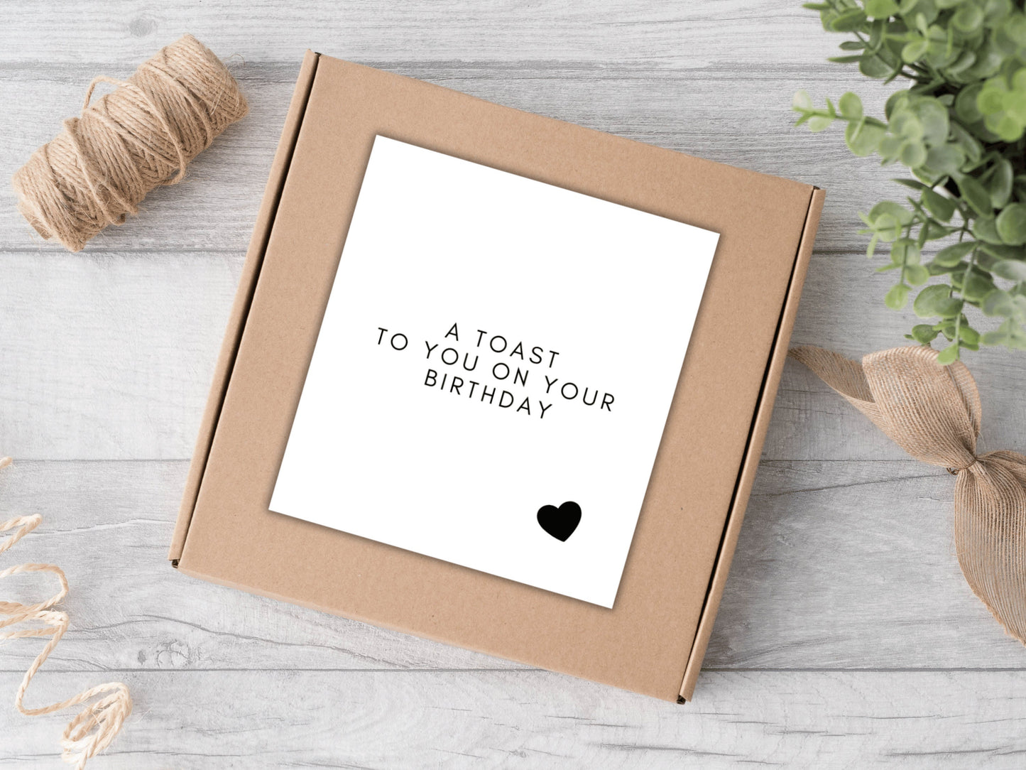 A Toast to You on Your Birthday Candle Label/ Monochrome Gift Bag Box Label/ Happy Birthday Party Gift for Her/ Him/ Husband/ Partner