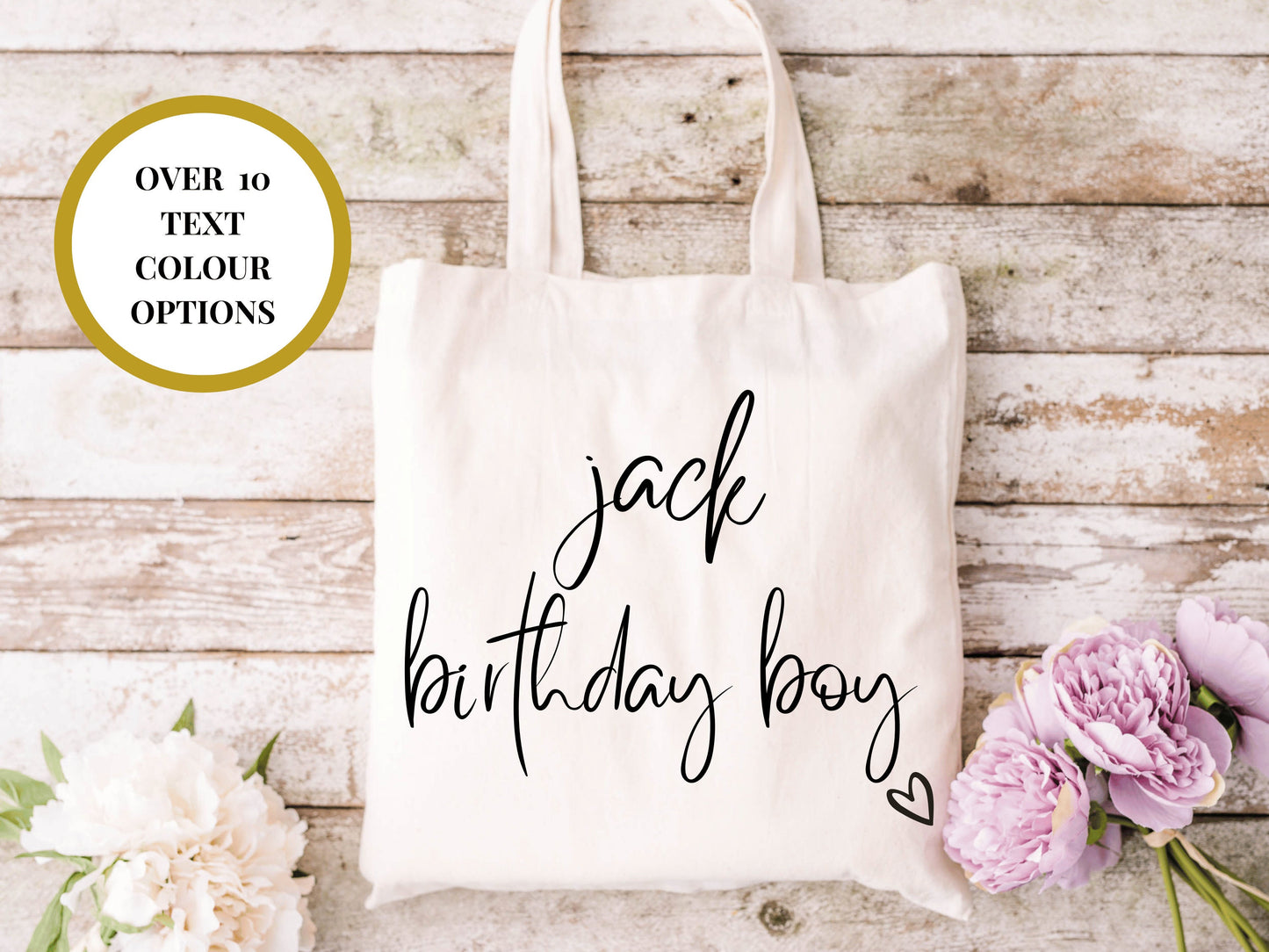 Personalised Birthday Boy Tote Bag/ Any Name Natural Cotton Weekend Shopper Bag/ Happy Birthday Party Gift Bag/ Custom Party Bag